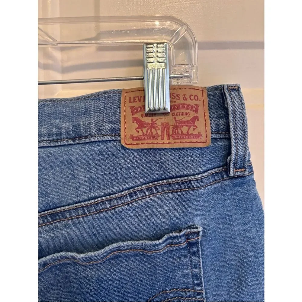 Levi's Blue Rolled Cuff Denim Shorts
